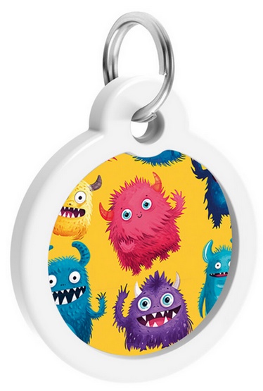 Collar WauDog Smart ID Zawieszka z QR-paszportem okrągła 3cm futrzane potwory - obrazek 4