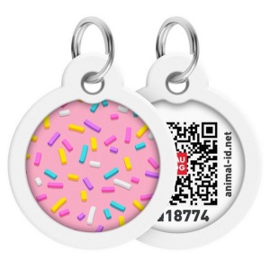 Collar WauDog Smart ID Zawieszka z QR-paszportem okrągła 3cm marshmellow