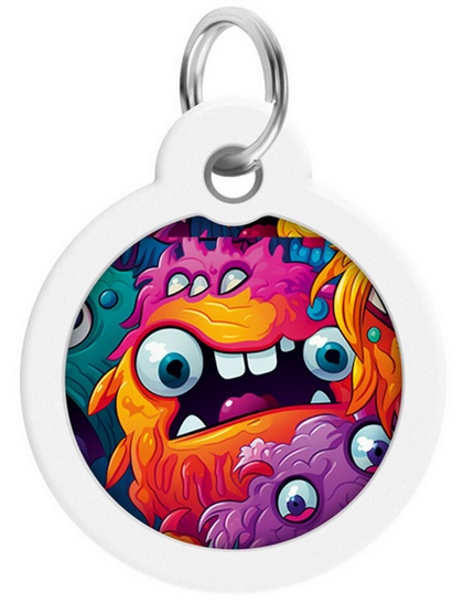 Collar WauDog Smart ID Zawieszka z QR-paszportem okrągła 3cm zębate potwory - obrazek 2