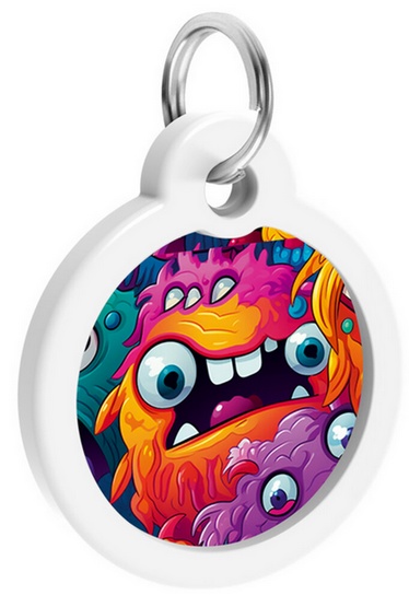 Collar WauDog Smart ID Zawieszka z QR-paszportem okrągła 3cm zębate potwory - obrazek 4