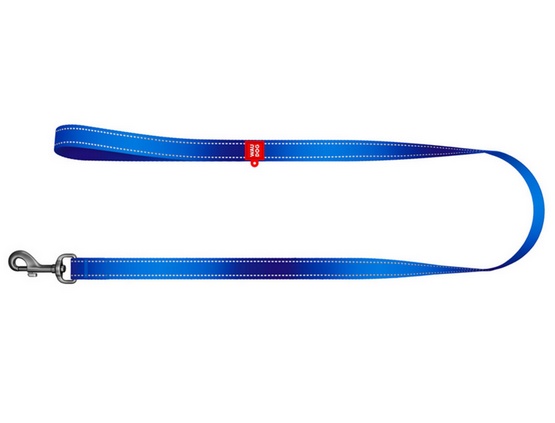 Collar WauDog Nylon Mono Smycz nylonowa odblaskowa L-XXL 25mm/200cm niebieska - obrazek 2