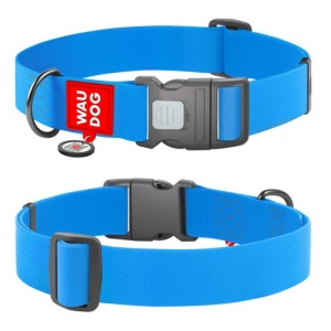 Collar Waterproof Obroża wodoodporna z QR-paszportem, plastikowy fastex, XXL 35mm/46-70cm niebieska
