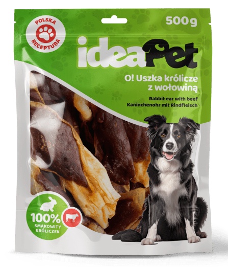 IdeaPet Uszka królicze z wołowiną 500g - obrazek 2