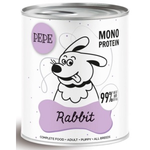 Paka Zwierzaka PEPE Rabbit (królik) puszka 800g