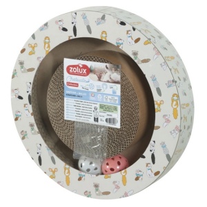 Zolux Chatouille Drapka tekturowa okrągła z piłkami i kocimiętką