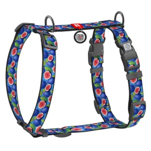 Collar WauDog Nylon Szelki nylonowe anatomiczne w kształcie litery H, z QR-paszportem, plastikowy fastex, wzór FIGA, rozmiar M 20mm