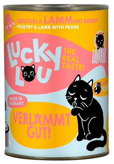 Lucky Lou Lifestage Adult Drób i jagnięcina puszka 400g - obrazek 4