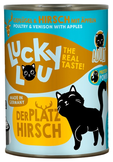 Lucky Lou Lifestage Adult Drób i jeleń puszka 400g - obrazek 4
