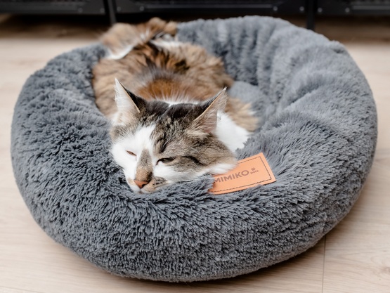 MIMIKO Pets Legowisko Shaggy okrągłe L 60cm grafitowe - obrazek 2