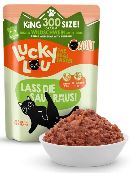 Lucky Lou Lifestage Adult Wołowina i dzik saszetka 300g - obrazek 4