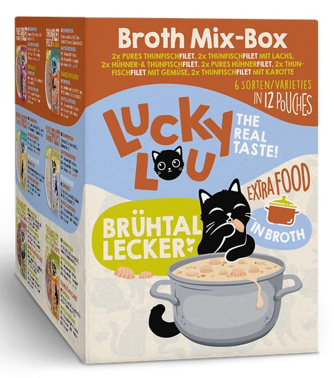Lucky Lou Extrafood Broth-Mix-Box Multipack w bulionie saszetki 12x70g - obrazek 2