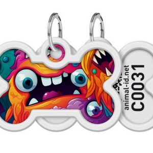 Collar WauDog Smart ID Zawieszka z QR-paszportem kość 4x3cm zębate potwory