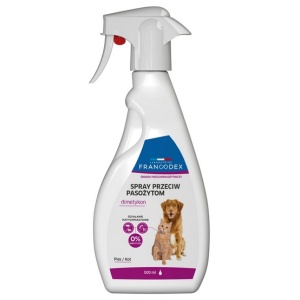 Francodex Spray przeciwpasożytniczy z dimetykonem dla psów i kotów 500ml