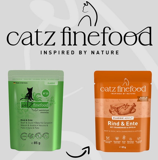 Catz Finefood Classic N.23 Wołowina i Kaczka saszetka 85g - obrazek 3