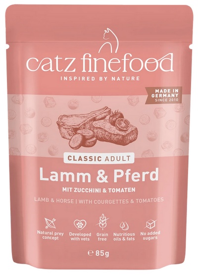 Catz Finefood Classic N.19 Jagnięcina i Konina saszetka 85g - obrazek 4
