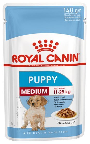Royal Canin Medium Puppy karma mokra w sosie dla szczeniąt, od 2 do 12 miesiąca, ras średnich 140g - obrazek 2
