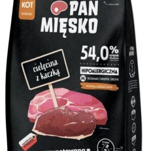 Pan Mięsko Karma sucha dla kota - cielęcina i kaczka chrupki M 1,6kg