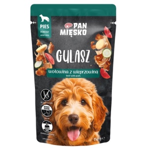 Pan Mięsko Karma mokra dla psa - Gulasz wołowina z wieprzowiną saszetka 150g