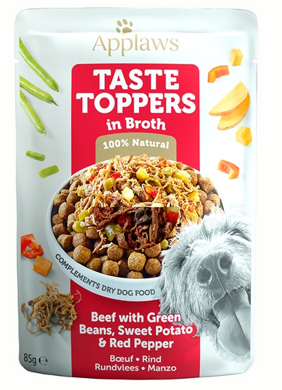 Applaws Taste Toppers Saszetka dla psa - wołowina, zielony groszek, bataty i czerwona papryka w sosie 85g - obrazek 2