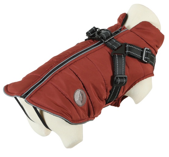 Zolux Kurtka puchowa z szelkami dla psa R.30 ceglasta - obrazek 2