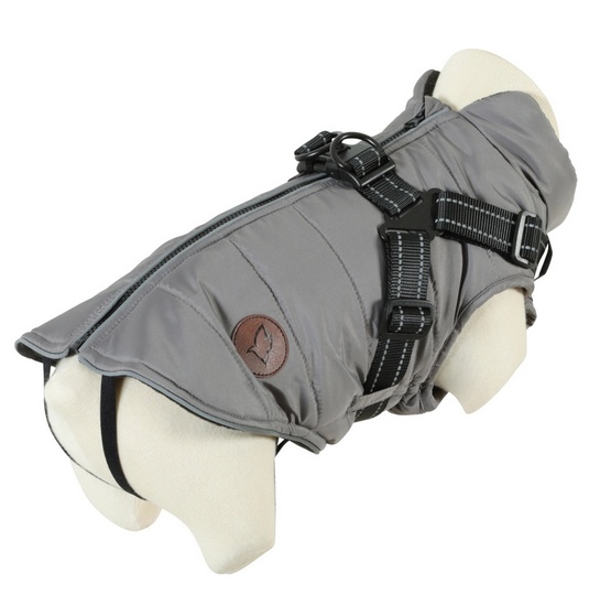 Zolux Kurtka puchowa z szelkami dla psa R.30 szara - obrazek 2