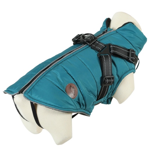 Zolux Kurtka puchowa z szelkami dla psa R.30 niebieska - obrazek 2