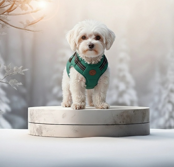 Zolux Kurtka puchowa z szelkami dla psa R.30 niebieska - obrazek 3