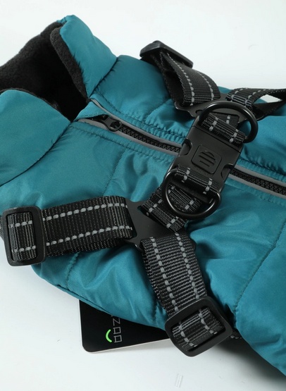 Zolux Kurtka puchowa z szelkami dla psa R.30 niebieska - obrazek 4