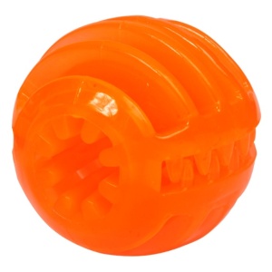 Dingo Zabawka dla psa - Smakowita piłka z rowkami 7,5cm pomarańczowa