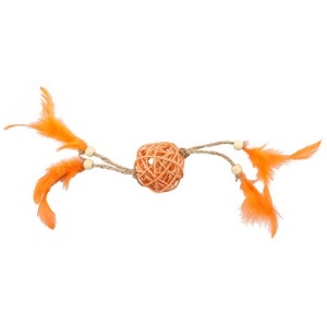 BUBA Wiklinowa kulka z piórami pomarańcz [5595]