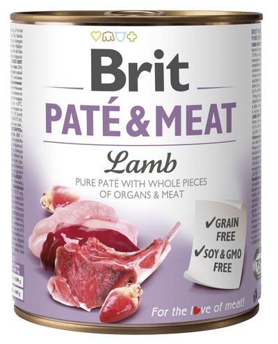 Brit Pate & Meat Dog Lamb puszka 800g