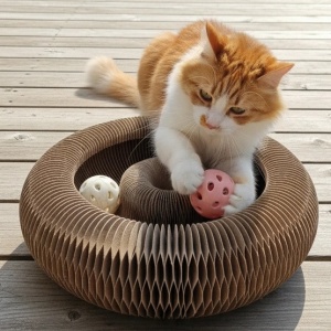 Zolux Chatouille Drapka tekturowa składana z piłką i kocimiętką