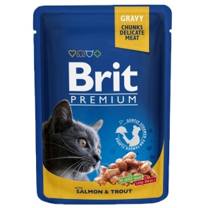 Brit Premium Cat Adult Łosoś + Pstrąg saszetka 100g