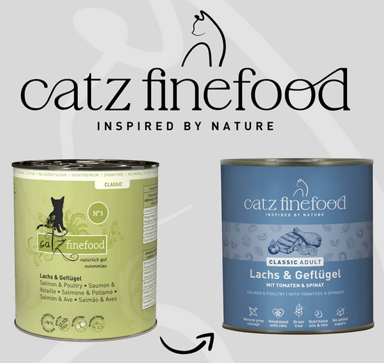 Catz Finefood Classic N.05 Łosoś i drób puszka 800g - obrazek 3