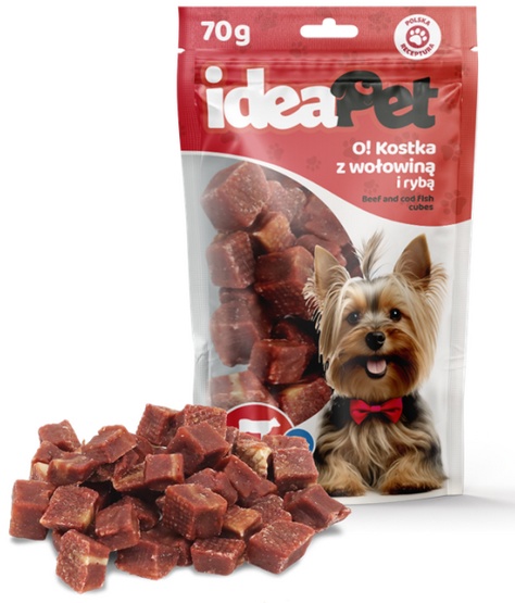 IdeaPet O! Kostka z wołowiną i rybą 70g
