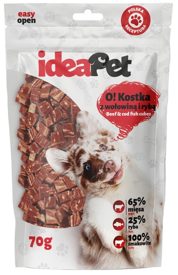 IdeaPet O! Kostka z wołowiną i rybą 70g - obrazek 3