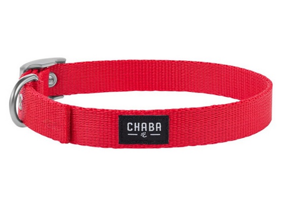 CHABA Obroża Gładka Lux S czerwona - obrazek 2