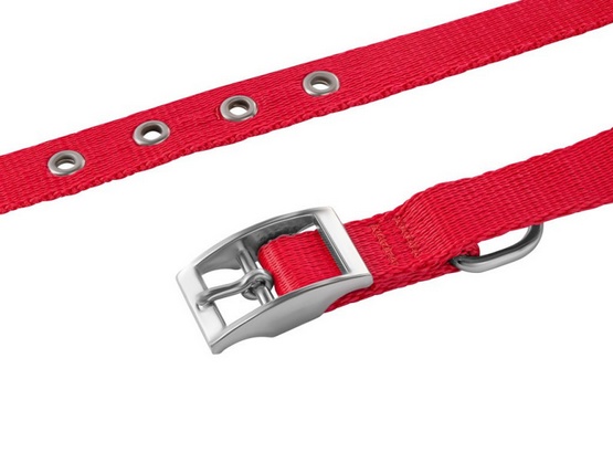 CHABA Obroża Gładka Lux S czerwona - obrazek 3