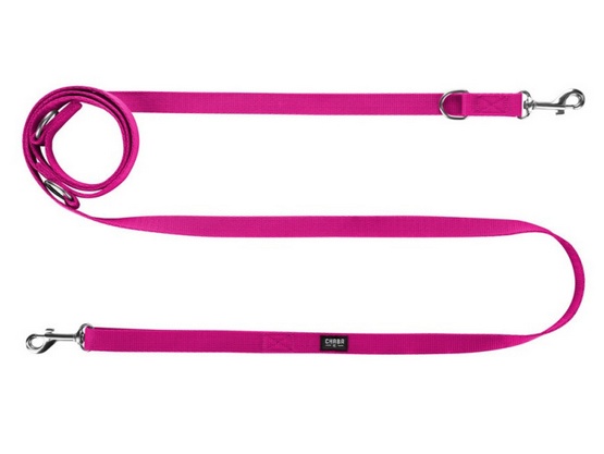 CHABA Smycz taśma regulowana S 10mm/260cm fuksja