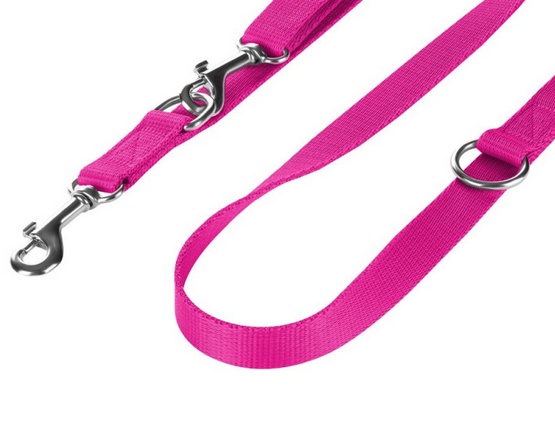 CHABA Smycz taśma regulowana S 10mm/260cm fuksja - obrazek 2