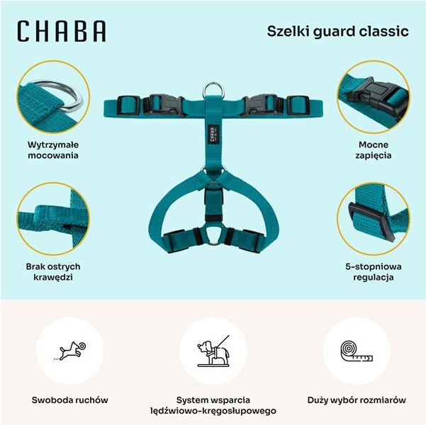 CHABA Szelki Guard M 2,0cm morskie - obrazek 4