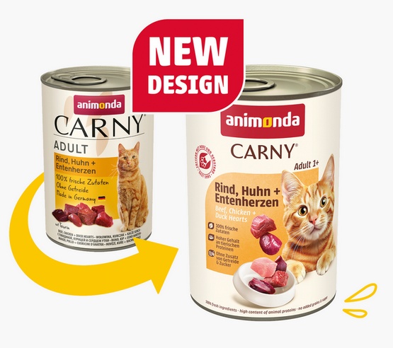 Animonda Carny Adult Wołowina, Kurczak + Kacze serca puszka 400g - obrazek 2