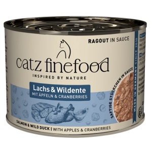Catz Finefood Ragout in Sauce Łosoś i Dzika Kaczka (N.605) puszka 190g