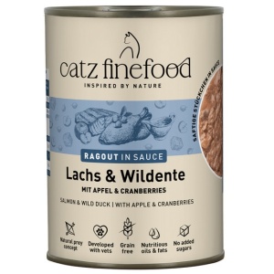 Catz Finefood Ragout in Sauce Łosoś i Dzika Kaczka (N.605) puszka 380g