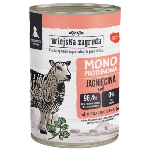 Wiejska Zagroda Monoproteinowa Jagnięcina dla szczeniąt puszka 400g