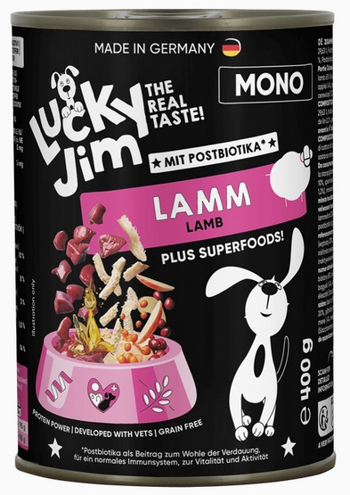 Lucky Jim Mono Adult Jagnięcina puszka 400g