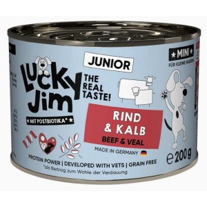 Lucky Jim Classic Mini Junior Wołowina i cielęcina puszka 200g