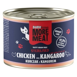 BUBAlicious Kot More Meat Sterilised kurczak i kangur puszka 185g