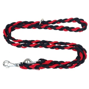 Champion Smycz Linka pleciona regulowana czarno-czerwona [LSPR (cz/r)]