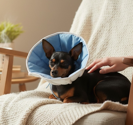 Grande Finale Kołnierz pozabiegowy z tkaniny rozmiar 4 niebieski [WET/KT/4(XL) - obrazek 3